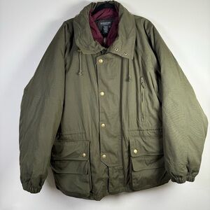 J. Peterman Heavy Down 2 in 1 Flannel Lined Winter Coat Size XL Utility Chore